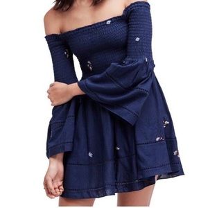 Free people navy dress. XS.